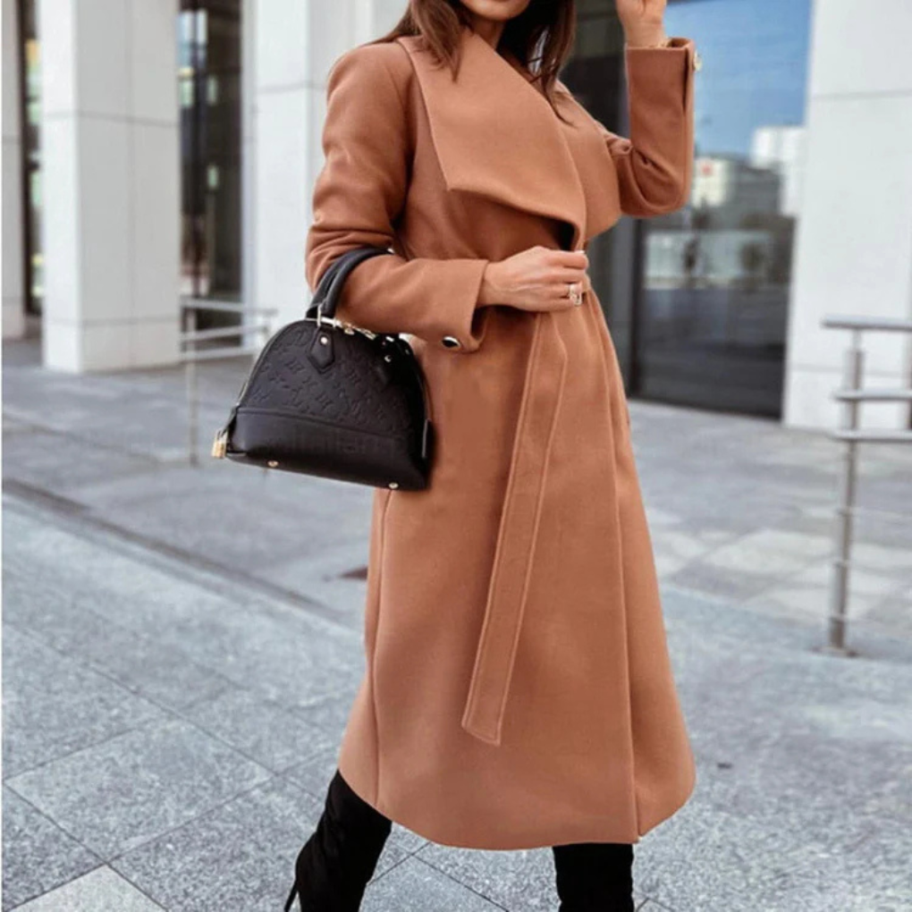 Manteau Femme Hiver Laine Mélée Douce et Chaude