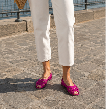 Sandales plates Femme Tressées Bout Ouvert
