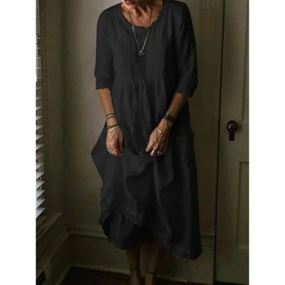 Robe Été Manches Courtes Décolleté Col V