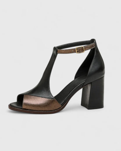 Sandales Femme Talon Bloc Bout Ouvert Bride Cheville Classique