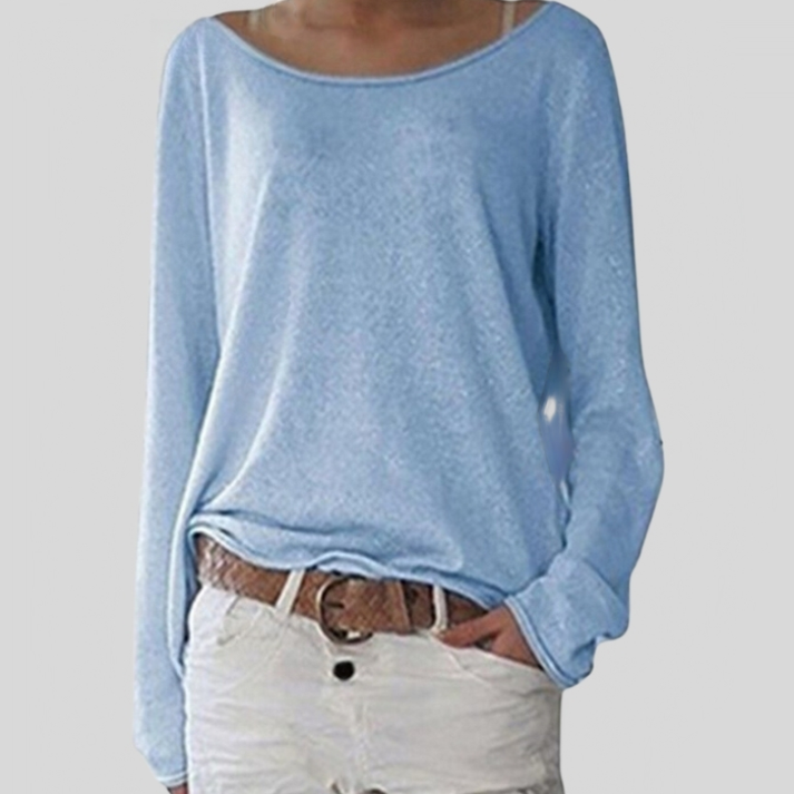 Chemise Femme Décontractée Col Rond Blanc