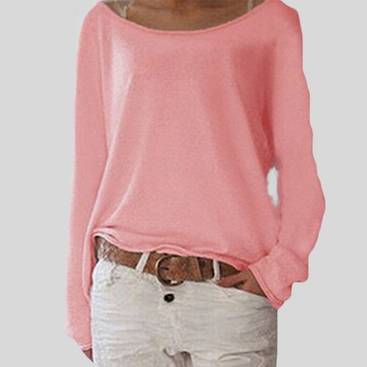 Chemise Femme Décontractée Col Rond Blanc - PanierRoyale