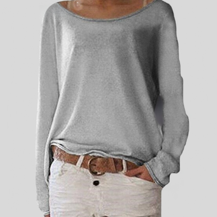 Chemise Femme Décontractée Col Rond Blanc