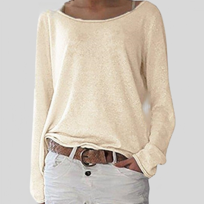 Chemise Femme Décontractée Col Rond Blanc