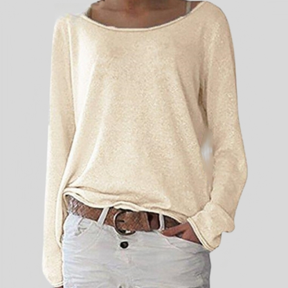 Chemise Femme Décontractée Col Rond Blanc