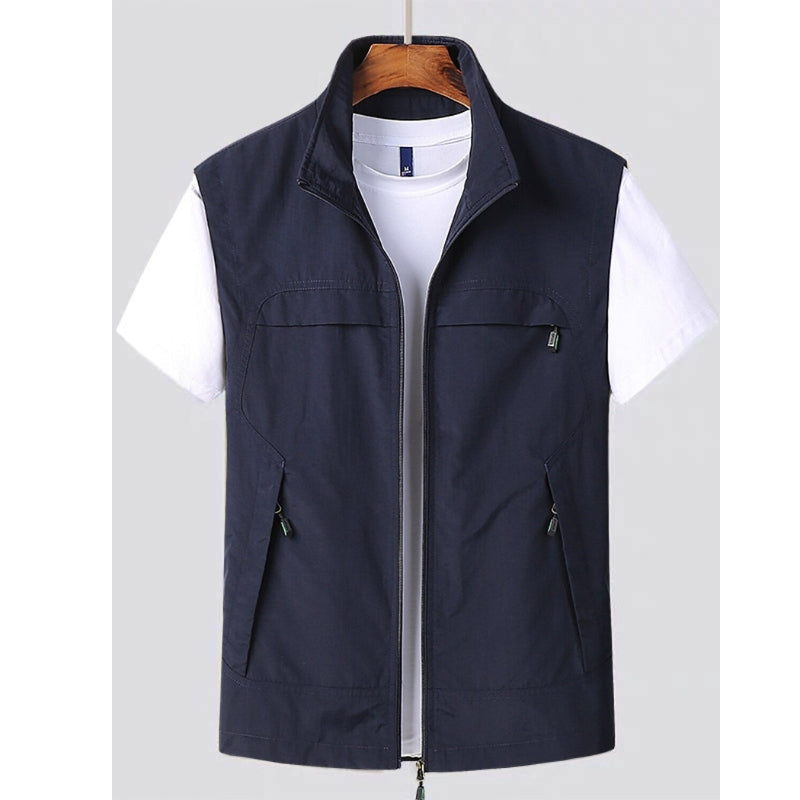 Gilet Homme Noir Sportif avec Poches Zippées - PanierRoyale