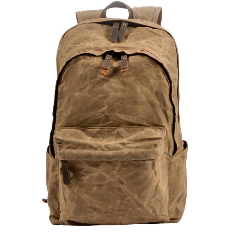 Sac à Dos Vintage en Toile avec Poches Fermetures Éclair