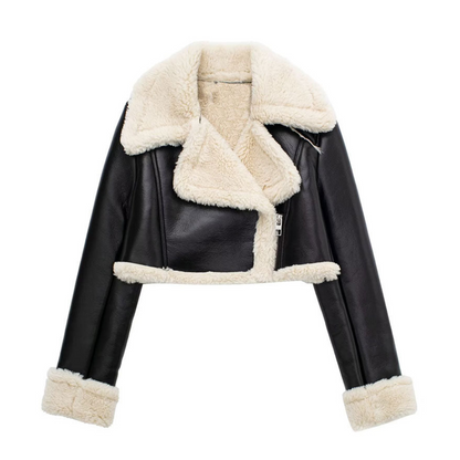Blouson Cuir Synthétique Féminin Chaude