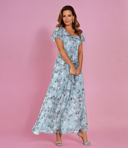 Robe Grande Taille Décolleté V et Imprimé Floral Élégante - BerlinGlamour