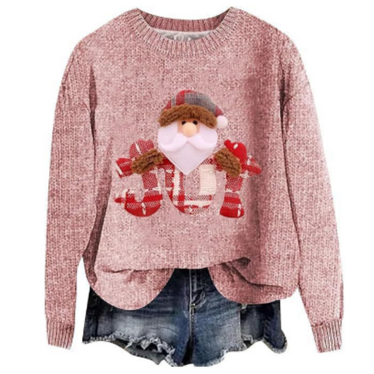 Pull Féminin Noël Col Rond Doux - PanierRoyale