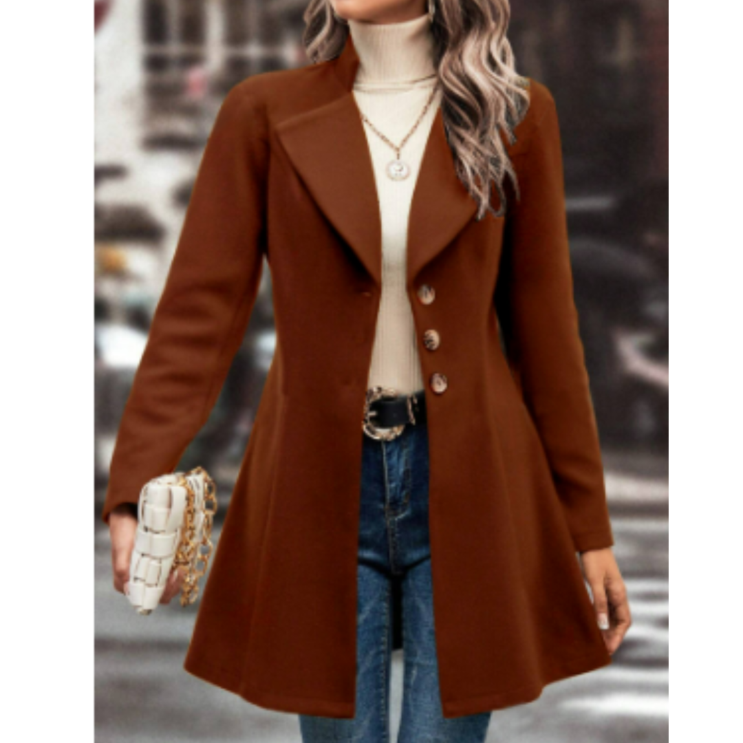 Veste Femme Longue Chic à Boutons - PanierRoyale