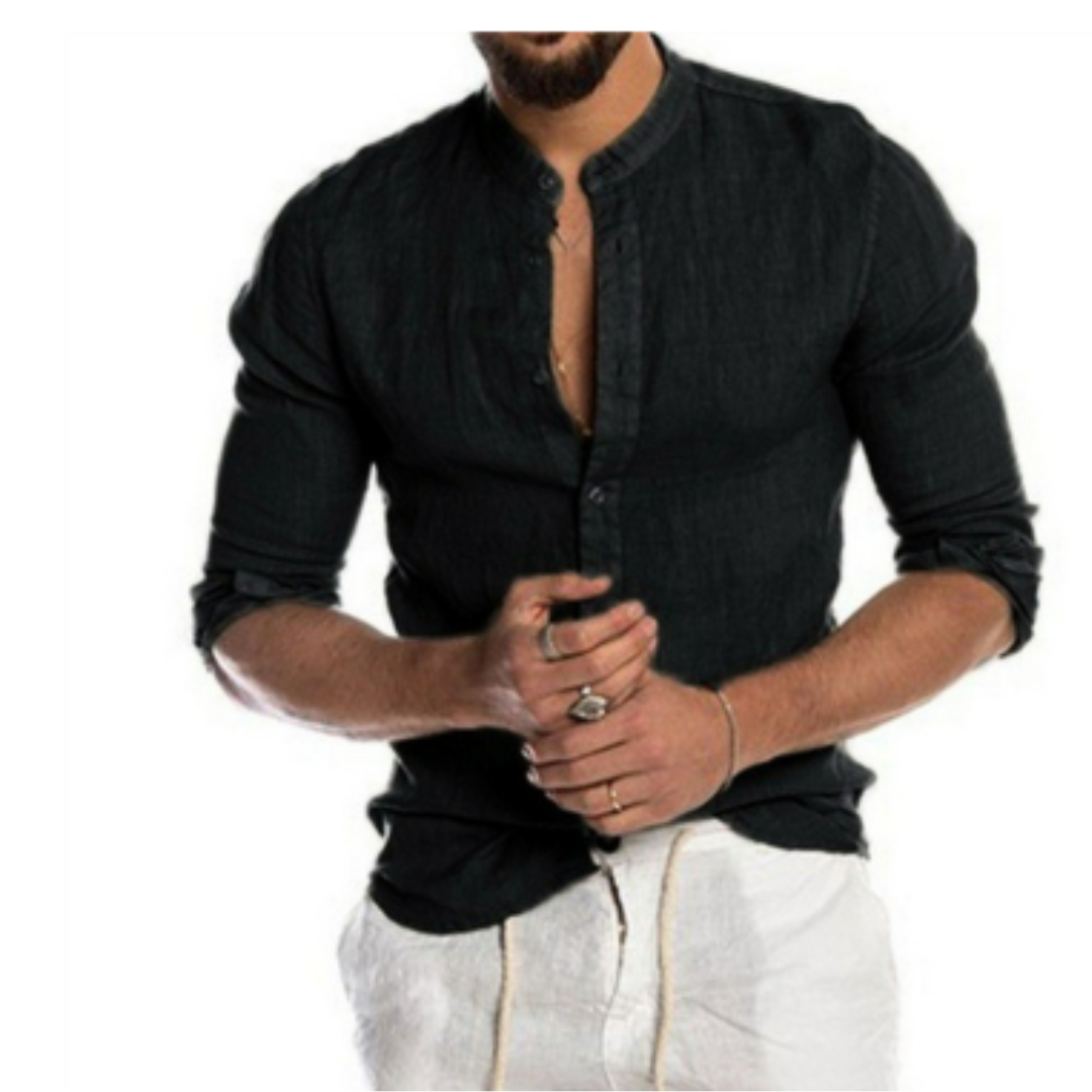 Chemise Homme en Coton Classique Manches Longues - PanierRoyale