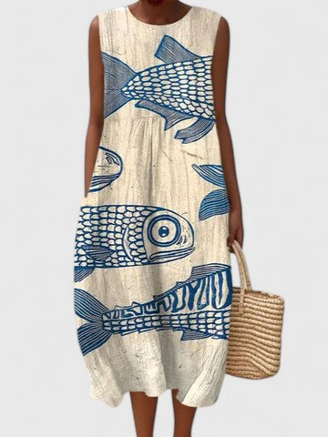 Robe Femme Décontractée Poissons Colorés - BerlinGlamour