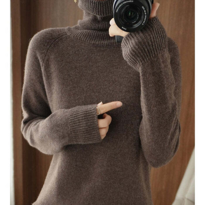 Pull En Cachemire À Manches Longues Pour Femme | Col Roulé