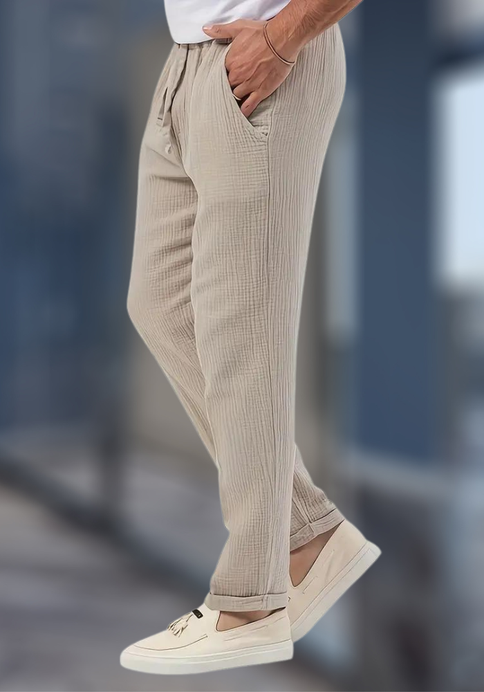 Pantalon Lin Coton Décontracté pour Homme - BerlinGlamour