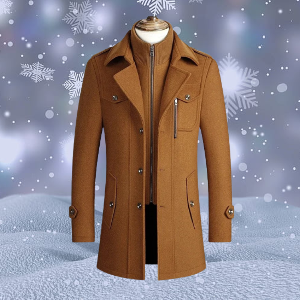 Manteau HommeBrun Hiver Élégant et Chauffant - PanierRoyale