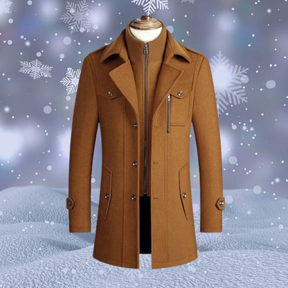 Manteau HommeBrun Hiver Élégant et Chauffant - PanierRoyale