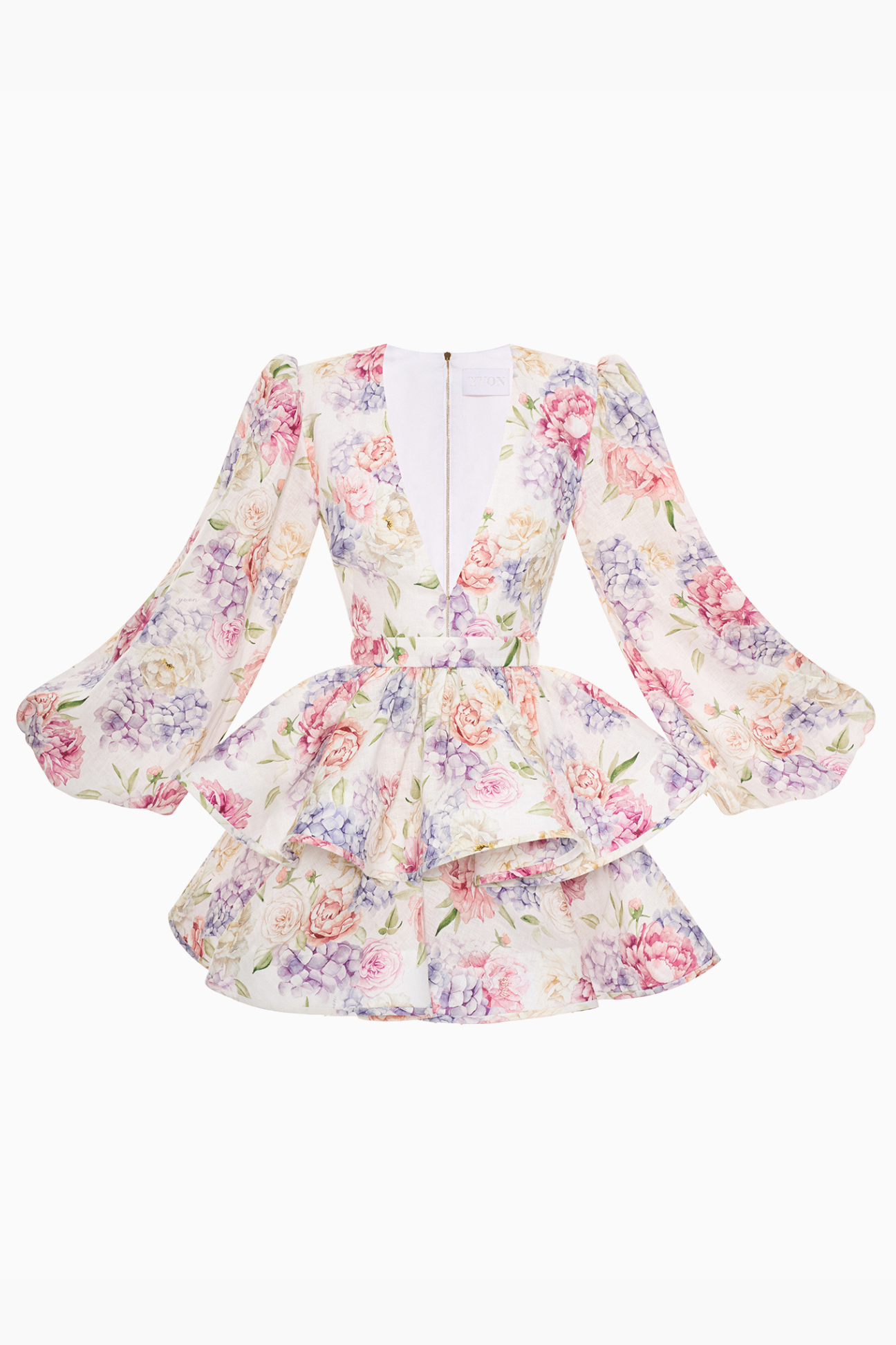Robe Femme Coupe Évasée Imprimé Floral Manches Volumineuses