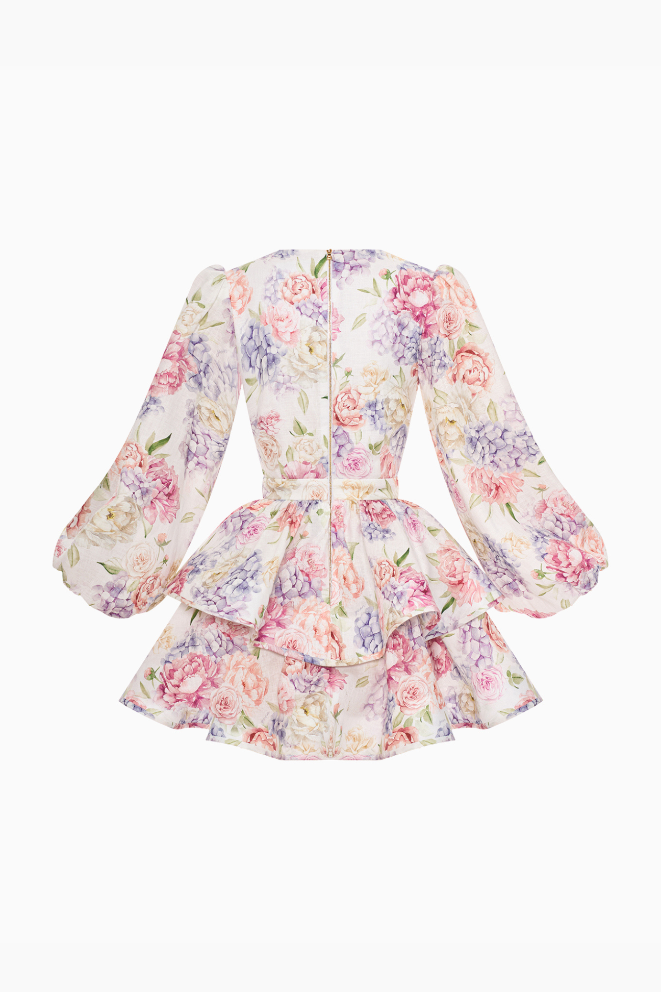 Robe Femme Coupe Évasée Imprimé Floral Manches Volumineuses