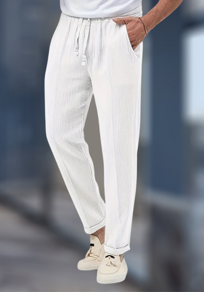 Pantalon Lin Coton Décontracté pour Homme