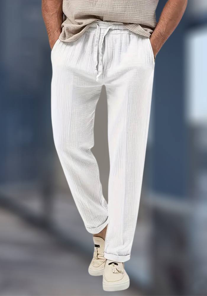 Pantalon Lin Coton Décontracté pour Homme