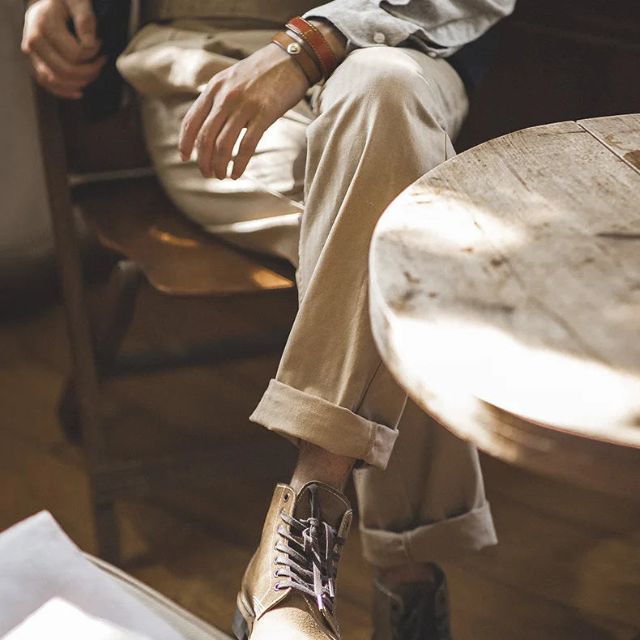 Pantalon Homme Plissé Avant Élégant