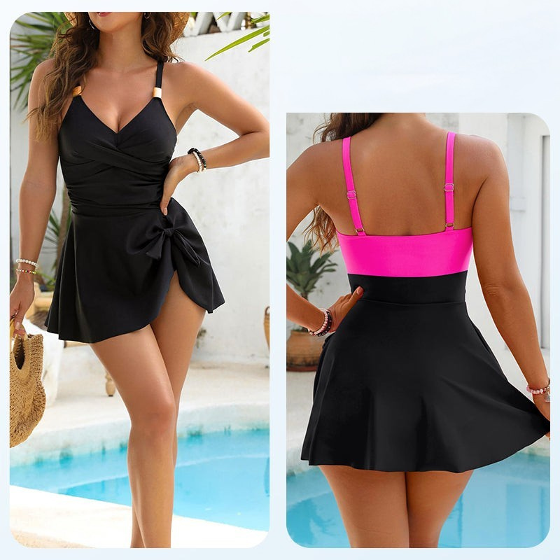 Maillot de bain une pièce Femme Jupe intégrée Balnéaire