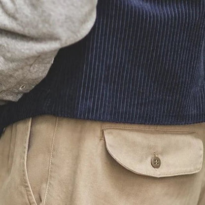 Pantalon Homme Plissé Avant Élégant