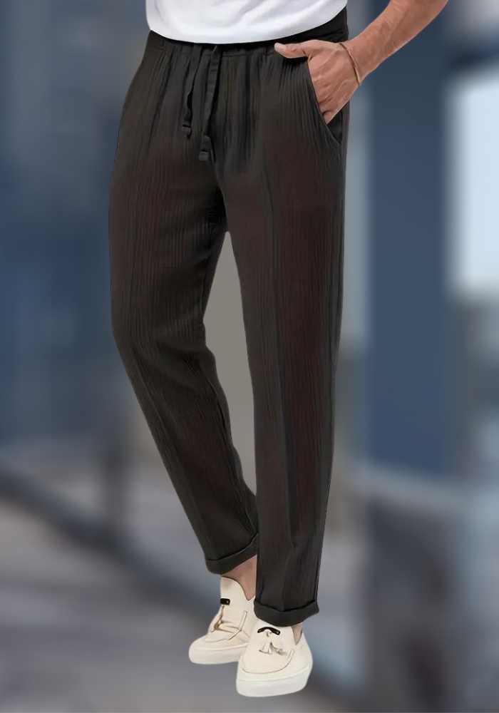 Pantalon Lin Coton Décontracté pour Homme