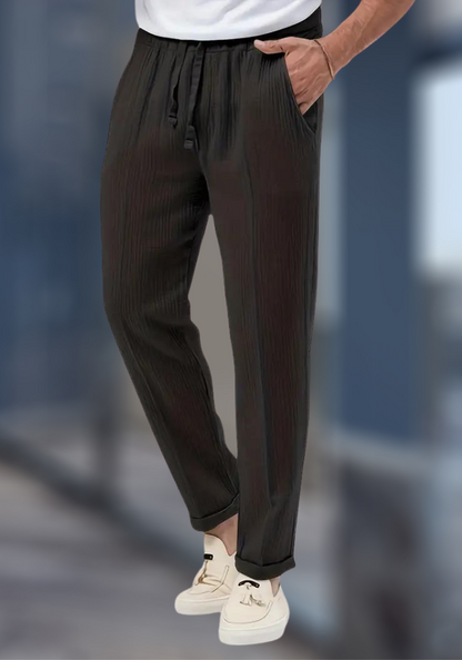 Pantalon Lin Coton Décontracté pour Homme