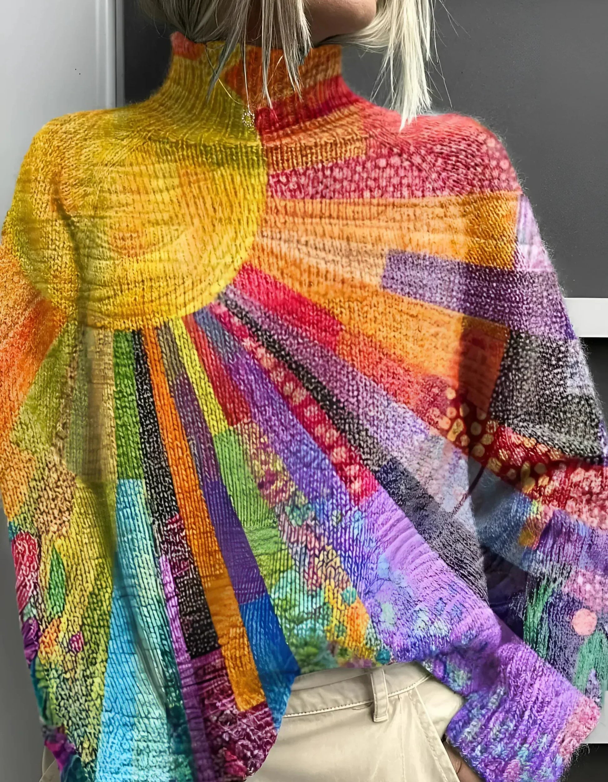 Pull Femme Coloré à Col Montant - BerlinGlamour