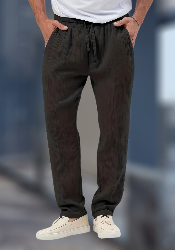 Pantalon Lin Coton Décontracté pour Homme