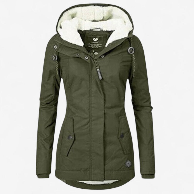 Manteau D'hiver Épais avec Capuche et Manches Longues