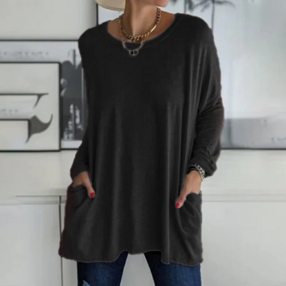 T-shirt à Manches Longues Confort avec Poches Frontales - PanierRoyale