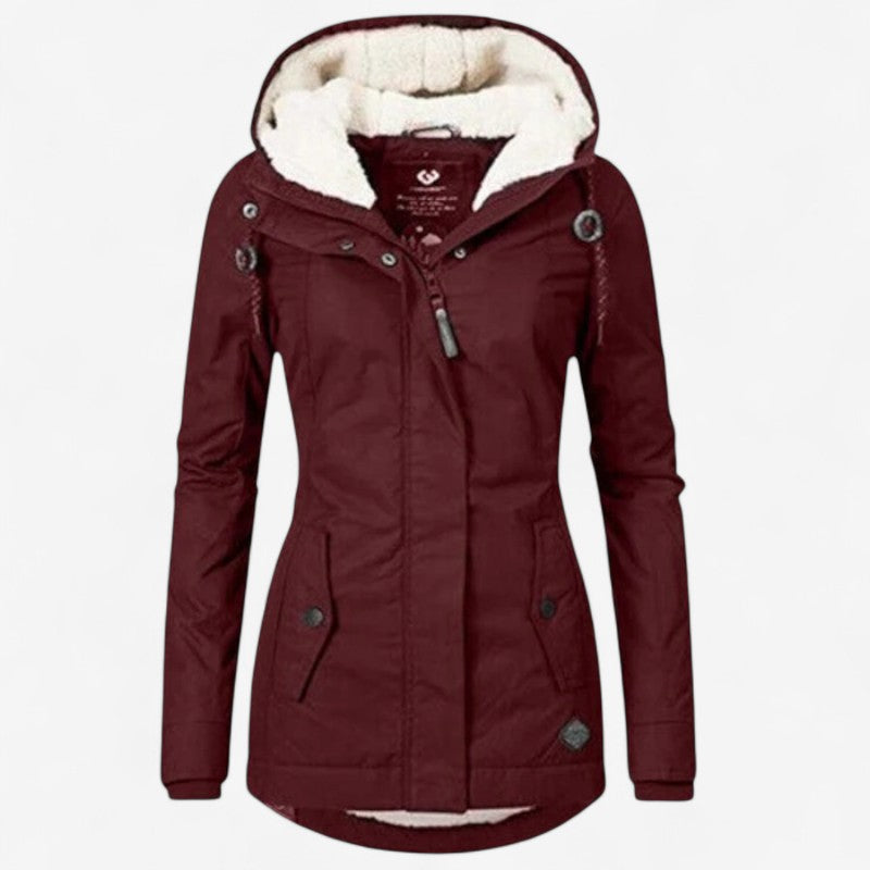 Manteau D'hiver Épais avec Capuche et Manches Longues