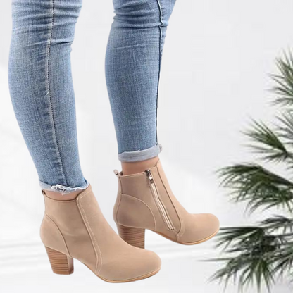 Bottines Femmes Chic à Talon Haut avec Fermeture Éclair - PanierRoyale