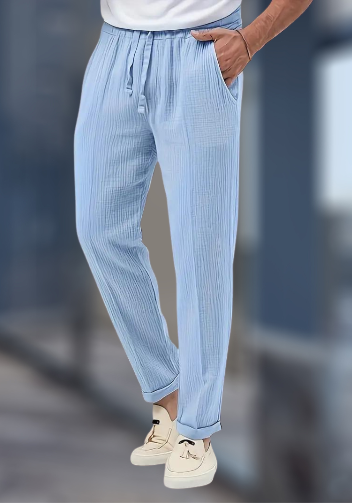 Pantalon Lin Coton Décontracté pour Homme