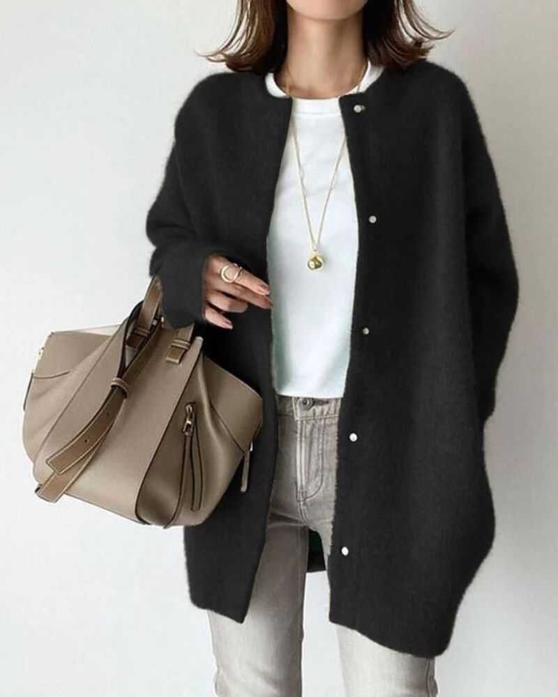 Manteau Femme Laine Grise Hiver Doux et Élégant