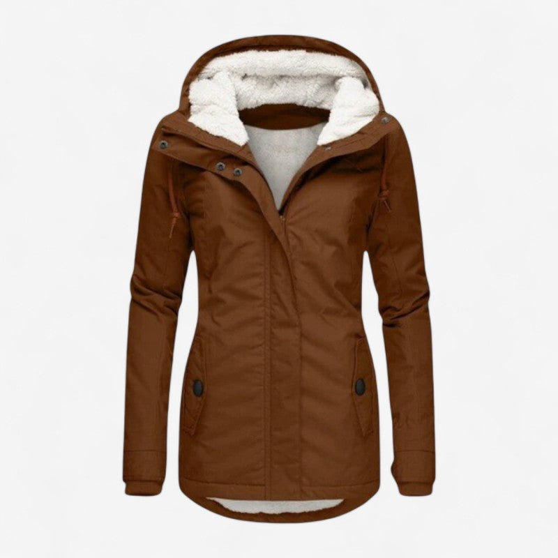 Manteau D'hiver Épais avec Capuche et Manches Longues