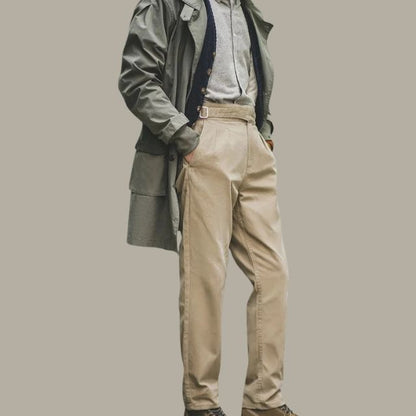 Pantalon Homme Plissé Avant Élégant