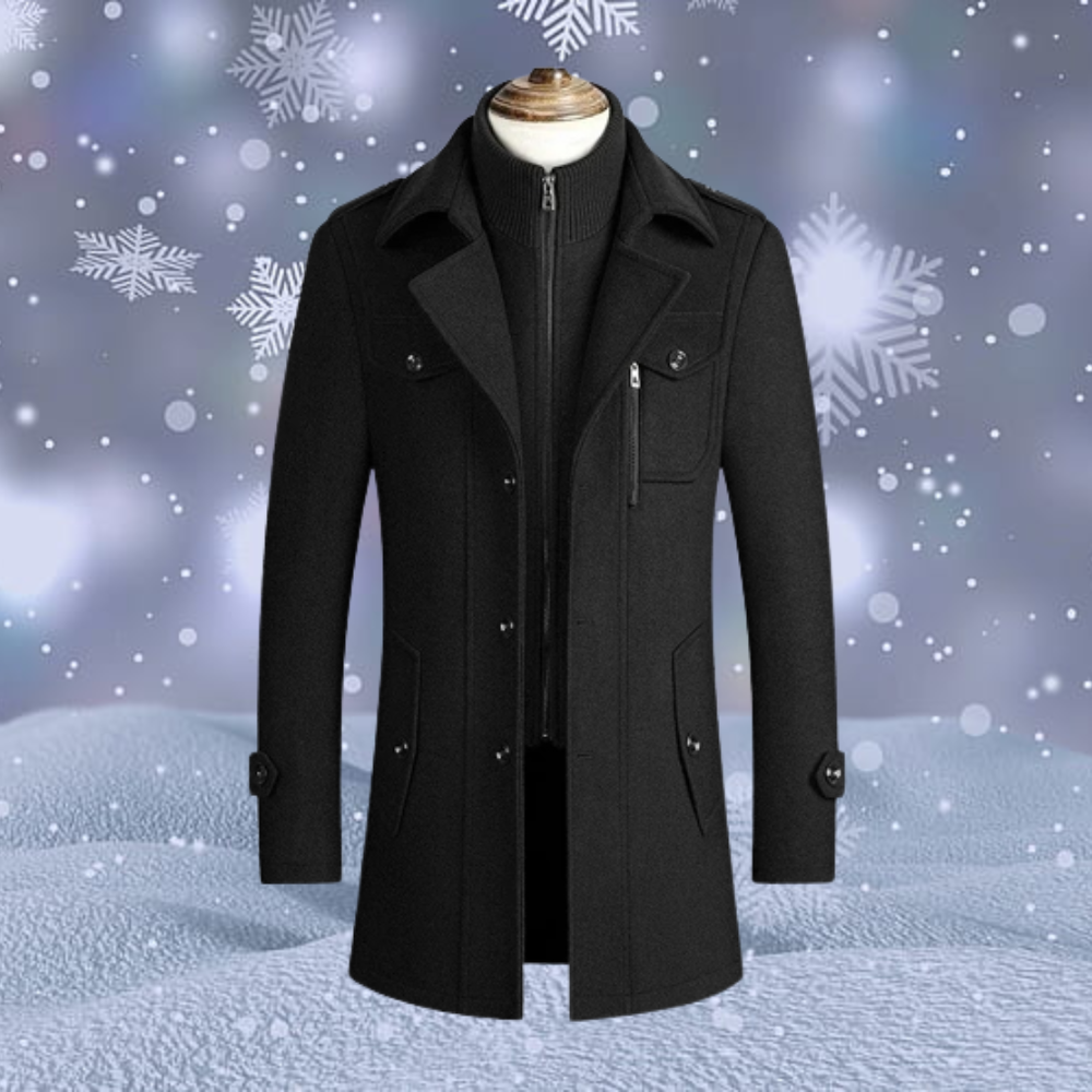Manteau HommeBrun Hiver Élégant et Chauffant