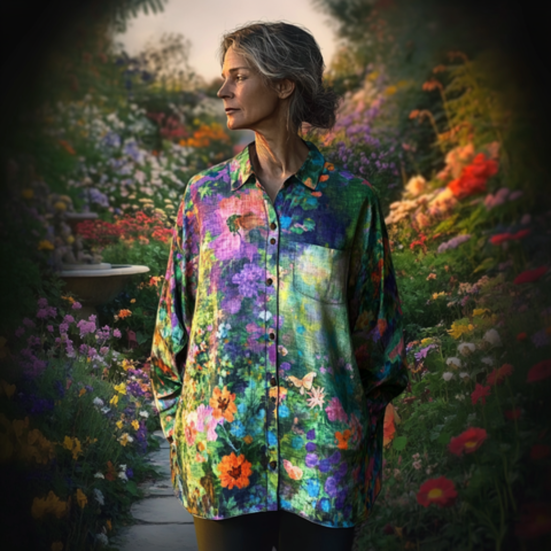 Chemise Manches Courtes Florale Femme Élégante - PanierRoyale