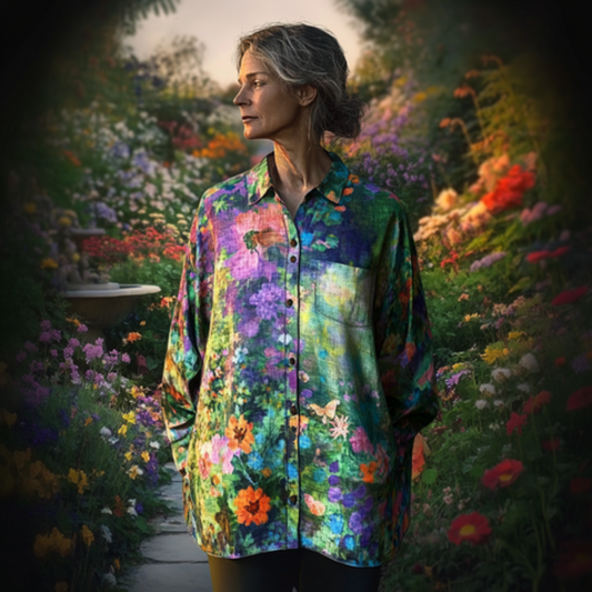 Chemise Manches Courtes Florale Femme Élégante - PanierRoyale
