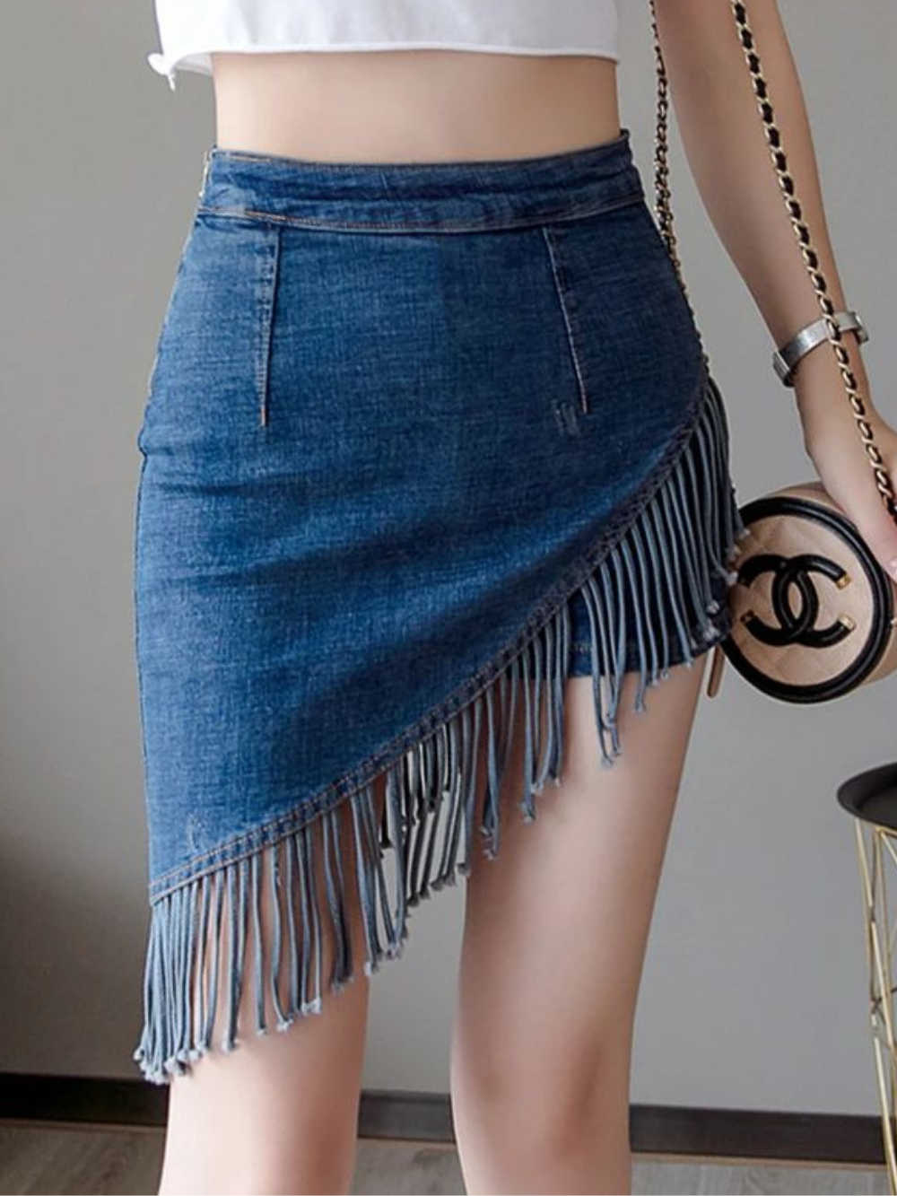Jupe Court Jean Femme Décontractée avec Short Culotte Intérieure