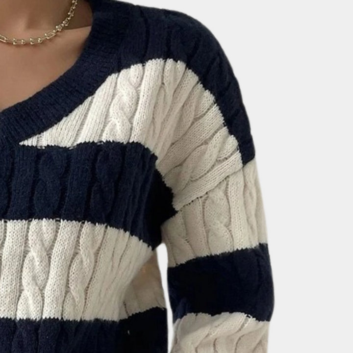 Pull en Tricot à Rayures Décontracté - vue 4