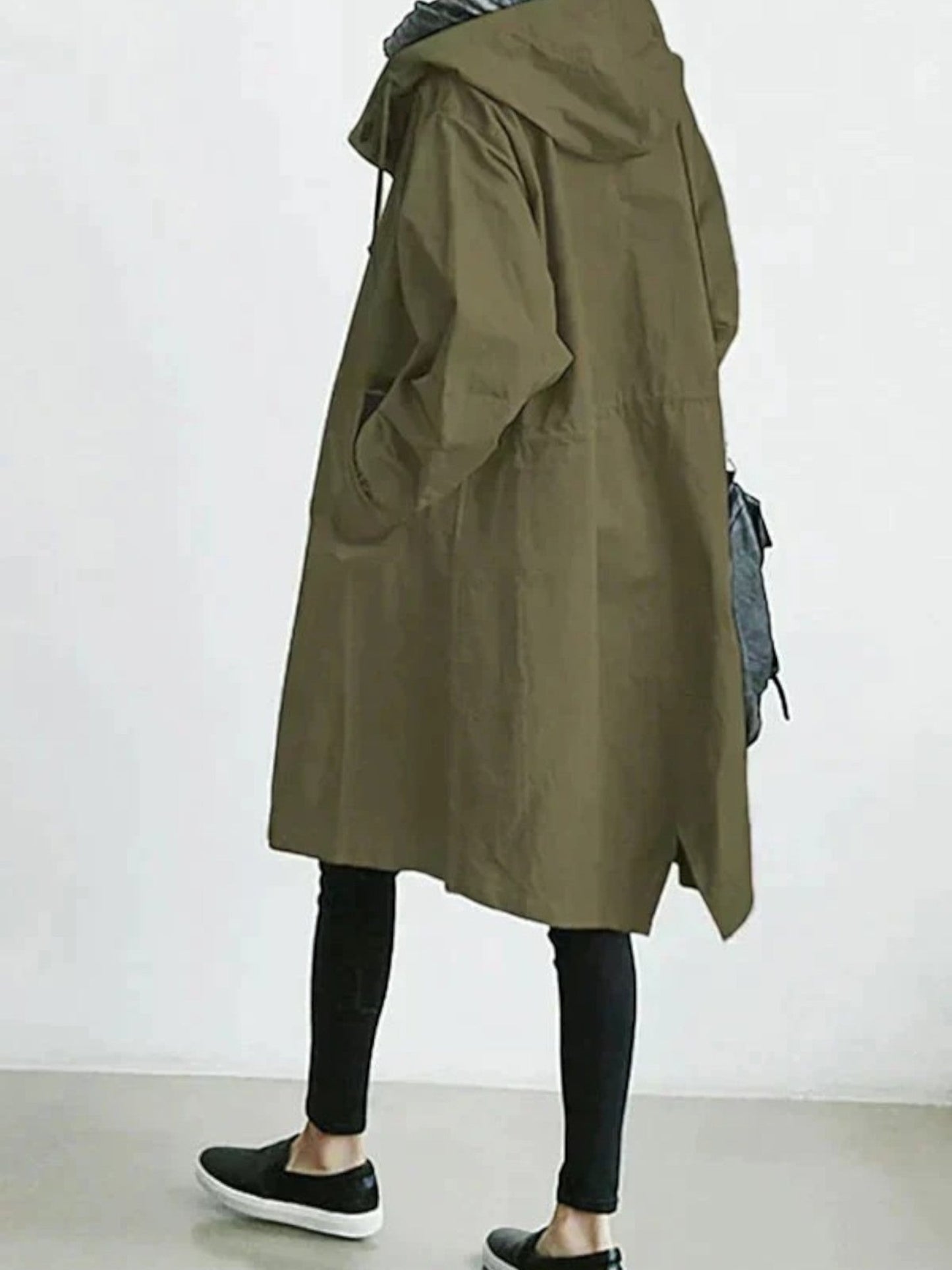 Imperméable Femme Long Capuche Adjustable