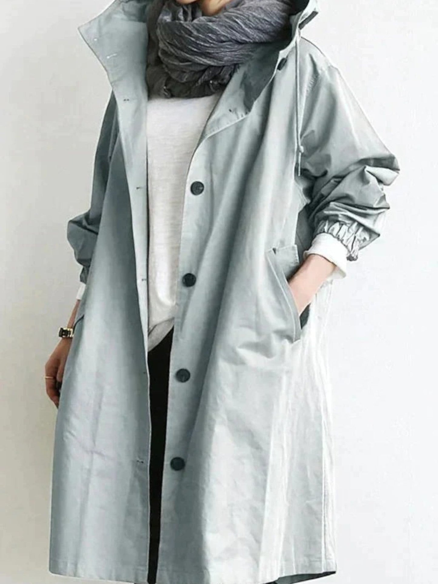 Imperméable Femme Long Capuche Adjustable - PanierRoyale