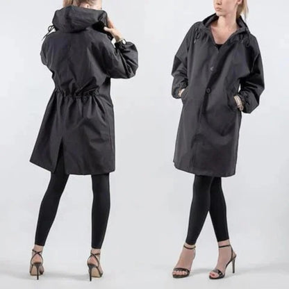 Trench-coat Pour Femmes Avec Capuche Réglable