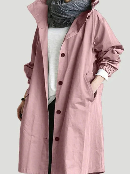 Imperméable Femme Long Capuche Adjustable