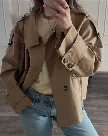 Urbanélia™ – Manteau Femme Chic Décontracté Élégant à Manches Longues